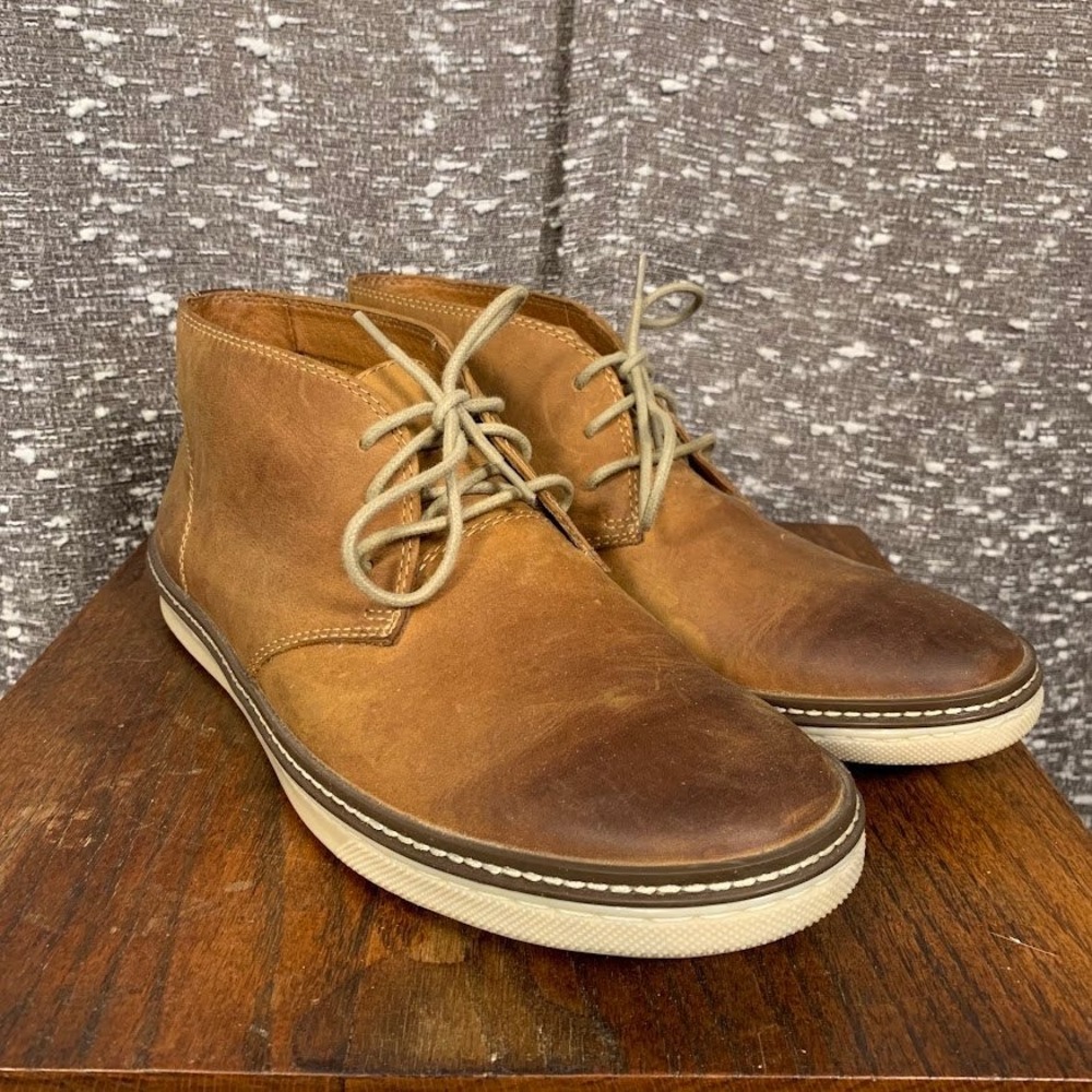 Johnston & Murphy Tan Leather McGuffey Chukka Boots Lace Up Mens 9.5